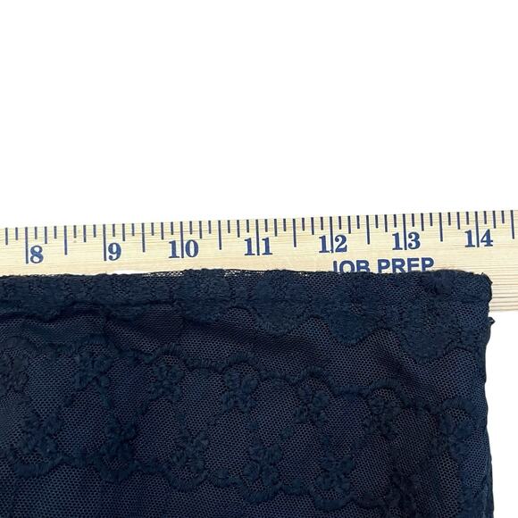Y2K Abercrombie And Fitch Embroidered Mesh Mini Skirt 2 Navy Straight Preppy - Picture 6 of 7